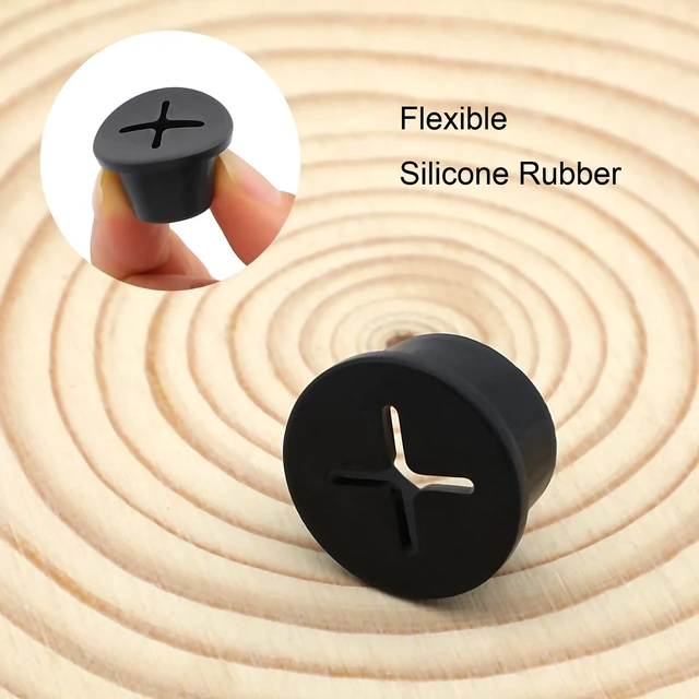 Alt view image 3 of 6 - Desk Grommet, 3/4 Inch Flexible Rubber Grommets, Silicone Cable Cord Grommet Wire Hole Cover for Desk, Table and Other Furnitures(12Pack)
