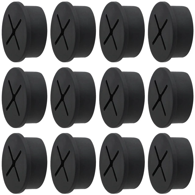 Main image of Desk Grommet, 1 Inch Flexible Rubber Grommets, Silicone Cable Cord Grommet Wire Hole Cover for Desk, Table and Other Furnitures(12Pack)