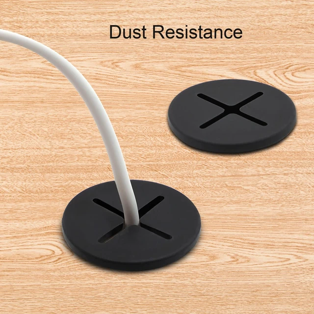 Alt view image 5 of 6 - Desk Grommet, 1 Inch Flexible Rubber Grommets, Silicone Cable Cord Grommet Wire Hole Cover for Desk, Table and Other Furnitures(12Pack)