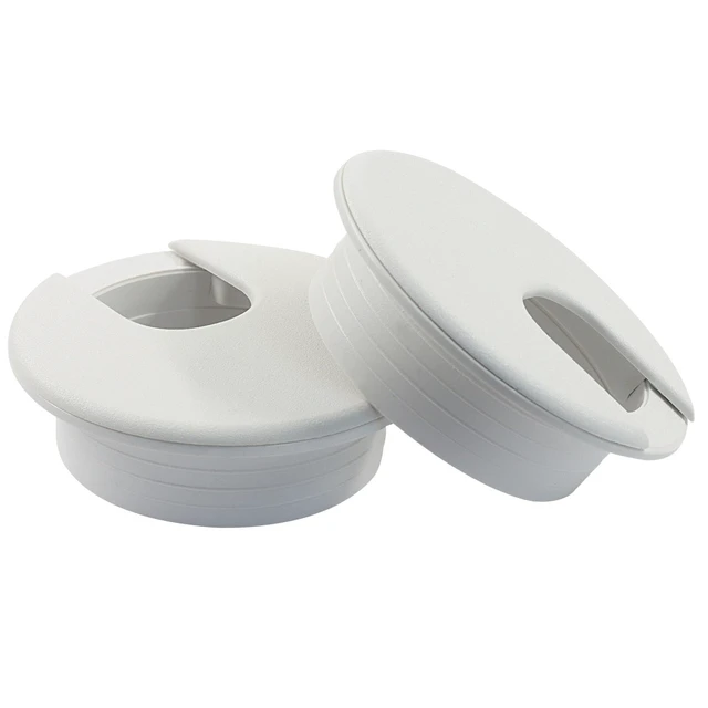 Alt view image 5 of 5 - 4 Pcs 2 Inch White Desk Grommet, Plastic Cable Hole Cover | Desk Wire Cord Organizer, For Office Equipment, Computer Table
