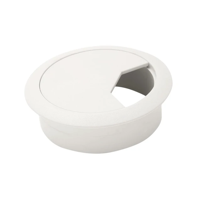 Alt view image 3 of 7 - 5 Pack 2 Inch White Desk Grommet, Plastic Wire Cable Hole Cover | ABS Plastic Smooth Surface, Removable Lip for Multiple Wires, Fits 50mm Hole, Organize Desk Cables