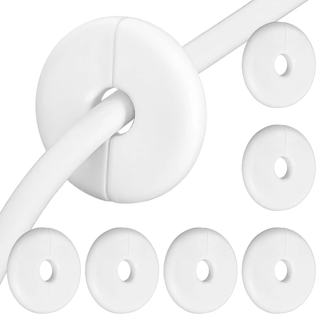Main image of 6Pcs Wall Grommets for Cables, Wall Cable Pass Through Accessories Cable Hole Covers Grommets Routing Kit for Ethernet Cables Organizing Protecting Cord