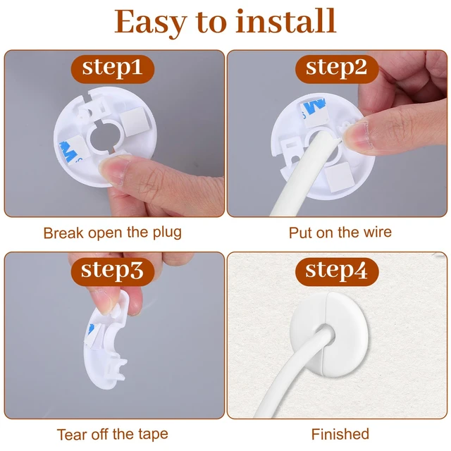 Alt view image 5 of 7 - 6Pcs Wall Grommets for Cables, Wall Cable Pass Through Accessories Cable Hole Covers Grommets Routing Kit for Ethernet Cables Organizing Protecting Cord