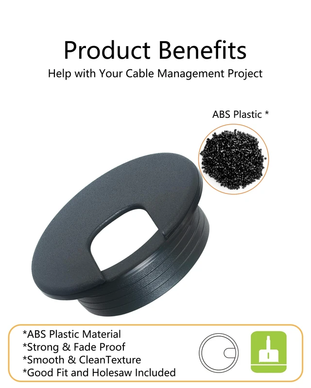 Alt view image 2 of 7 - 6 Pack Desk Grommet 2 Inch (50 mm) Bi-Metal Hole Saw Kit | with Cord Wrap Coiled Tube Management,2 m Cable Sleeve Organizer with Table Hole Cover