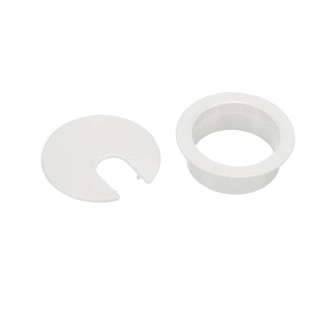 Alt view image 2 of 7 - 10Pcs Desk Grommet, Desk Cable Hole Cover 1-3/8 Inch White | 35mm Desk Cable Grommet, Cable Pass Through, Keep Office and Home Cable Organized and Tidy, with 1Pc Hole Saw
