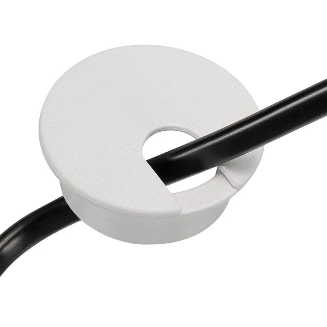 Alt view image 3 of 7 - 10Pcs Desk Grommet, Desk Cable Hole Cover 1-3/8 Inch White | 35mm Desk Cable Grommet, Cable Pass Through, Keep Office and Home Cable Organized and Tidy, with 1Pc Hole Saw