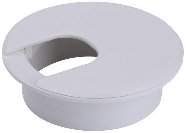 Main image of 2" White Desk Grommet 2 inch for Desk Wire Pass Through, Drywall Cord Grommet 2 inch as Desk Cable Hole Cover (5 Pack)