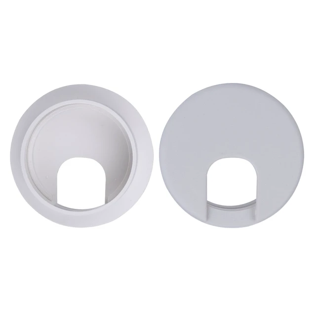 Alt view image 2 of 5 - 2" White Desk Grommet 2 inch for Desk Wire Pass Through, Drywall Cord Grommet 2 inch as Desk Cable Hole Cover (5 Pack)