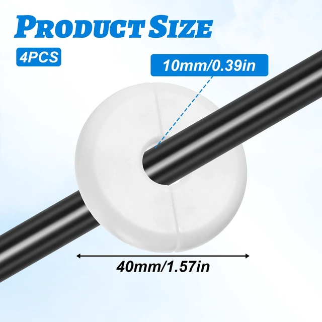 Alt view image 2 of 7 - 4 Pcs Wall Grommets for Cables, Diameter 1.57 Inch White Wall Cable Pass Through Portable Plastic Cable Pass Through Grommet Cover Snap on Walls Bushing Cover for Furniture Wire Hole