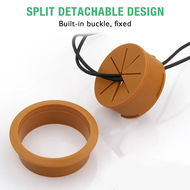 Alt view image 5 of 7 - 2 Pcs Desk Grommet 2" / 50 mm, Desk Hole Cover for Cables | Cable Grommet ABS Plastic, Desk Hole Grommet for Home & Office Pc, Detachable Cable Cord Organizer, White