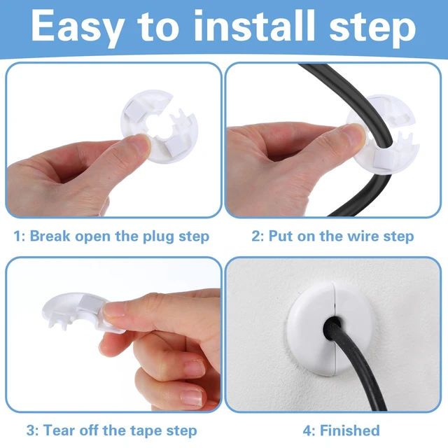 Alt view image 4 of 7 - 6Pcs Wall Grommets for Cables Wall Cable Pass Through Kit Cable Hole Covers | Wire Grommet Wall Plate, ABS Wall Hole Cover for Internet TV Cord Organizer