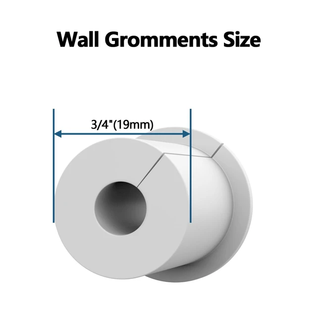 Alt view image 3 of 7 - 2PCS White 3/4inch starlink Wall Cable Pass Through Bushing Grommets Accessories (2PCS White Starlink Grommets)