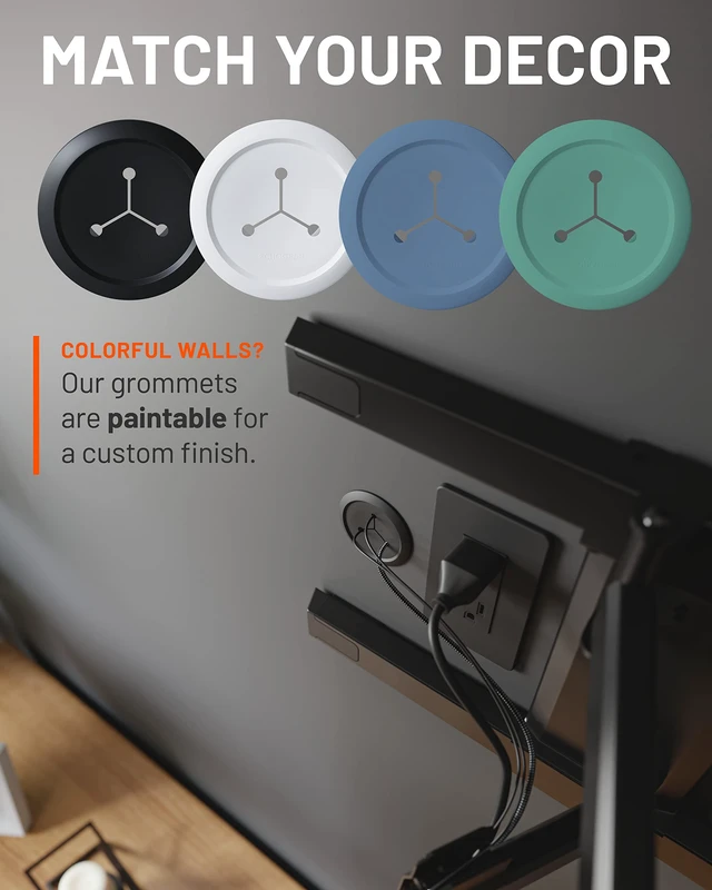 Alt view image 6 of 7 - Wall Cable Hiders for Cable Management - 2.25" Mini Cord Hider Conceals 3 Low Voltage Cables Behind Wall - Perfect for Speakers, Mounted TVs, Desks & More - Black 4-Pack
