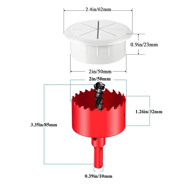 Alt view image 6 of 7 - 4Pcs Desk Grommet 2 Inch, Flexible Desk Hole Cover White, 1 Hole Saw | 50mm Cable Grommet Kit, Cable Pass Through, Keep Computer, TVs, Gaming Systems, Entertainment Consoles Cable Organized Tidy