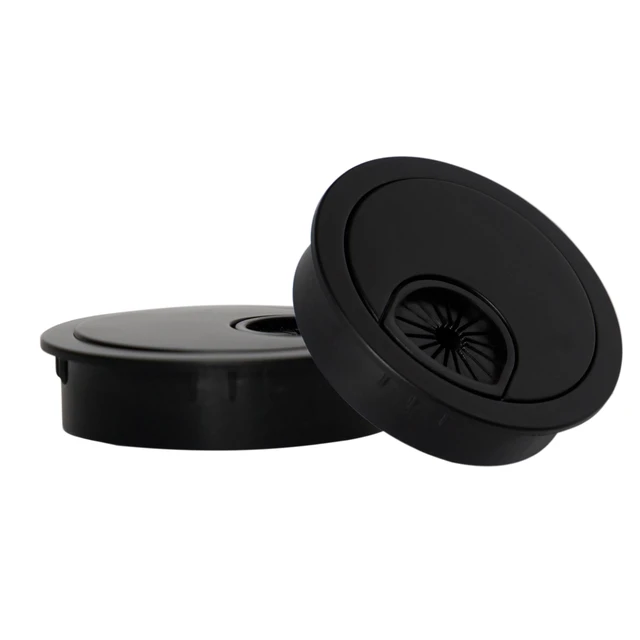 Alt view image 7 of 7 - 5 Pcs Plastic Desk Cable Grommet 2-1/2" Durable Desk Hole Cover for Wire Management, Desks Cord Grommet for Workstations, Tables, Countertops 60mm Hole Cover for Home & Office Use - (Z-Black)