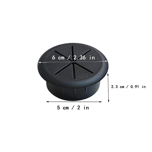 Alt view image 3 of 7 - 2 Pcs 2 Inch (50mm) Cable Grommet, Flexible Desk Hole Cover | Flexible Desk Grommet, Flexible Desk Grommets, Flexible Desk Cord Grommets, Flexible Desk Cable Grommet (Black)