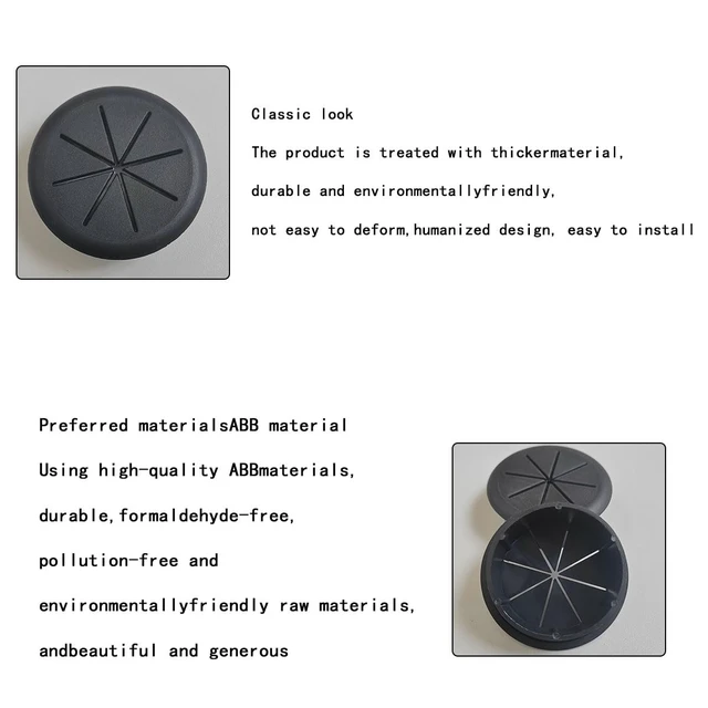 Alt view image 4 of 7 - 2 Pcs 2 Inch (50mm) Cable Grommet, Flexible Desk Hole Cover | Flexible Desk Grommet, Flexible Desk Grommets, Flexible Desk Cord Grommets, Flexible Desk Cable Grommet (Black)