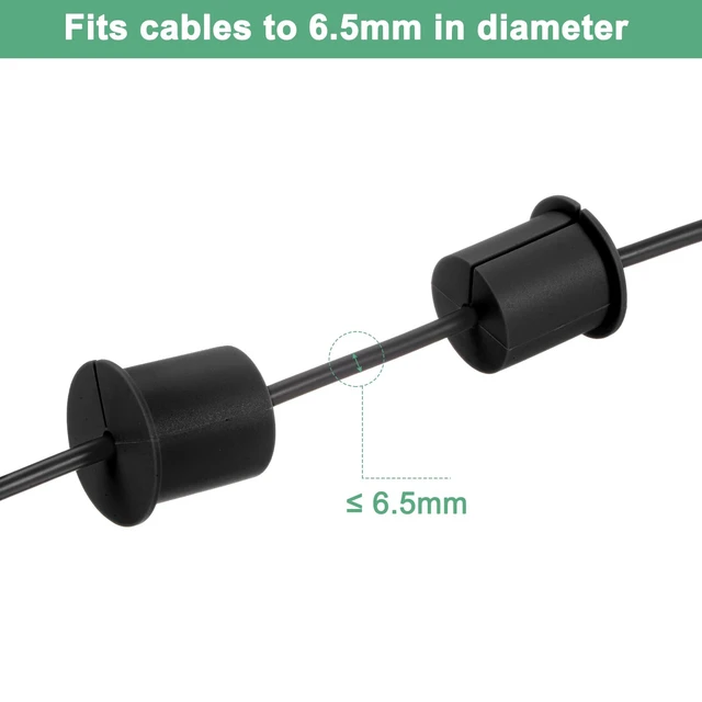 Alt view image 4 of 7 - 2pcs Cable Routing Kit for 1-3/8" Wall Hole 38mm Length Black | Silicone Feed Through Wall Grommet Cover Bushing for Ethernet Cable