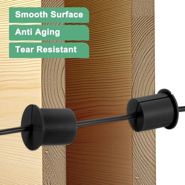 Alt view image 6 of 7 - 2pcs Cable Routing Kit for 1-3/8" Wall Hole 38mm Length Black | Silicone Feed Through Wall Grommet Cover Bushing for Ethernet Cable