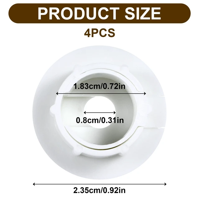 Alt view image 2 of 7 - 4Pcs Wall Cable Pass Through Grommet, 1'' Plastic Feed Through Bushing, Compatible Wall Hole Routing Kit, Cords Hole Covers Bushing for Cables Wires Furniture (White)