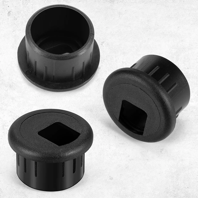 Alt view image 3 of 7 - 10 Packs Desk Grommet Cable Hole Cover Plastic, 1 Inch, Black | Wire Organizer for Cord Management, Desktop Grommet for Office Table, Home Cable Organizer, PC Computer Workstation Setup