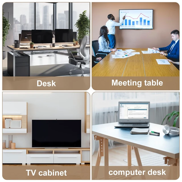 Alt view image 6 of 7 - 6Pcs 1.5 Inch Desk Grommet, Plastic Cable Hole Cover for Wire | hole cover countertop ,Management on Computer Tables Office Workstations