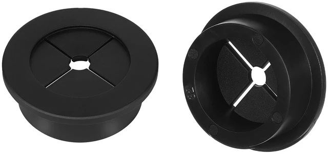 Main image of 2PCS Cable Cord Grommet, 1-1/4 Inch (32mm) Black Desk Grommets Flexible Silicone Grommet Hole Cover, Wire Hole Cover Pass Through Desk Grommets for Table and Other Furnitures, Black