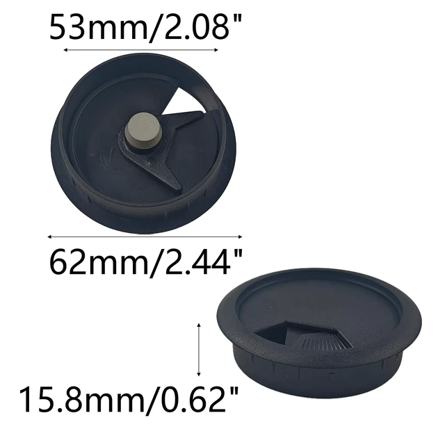 Alt view image 2 of 7 - 4PCS 2 Inch Desk Cable Grommet, Black Wire Management Hole Cover, Plastic Cord Organizer for Computer Desk, Office Table, TV Stand