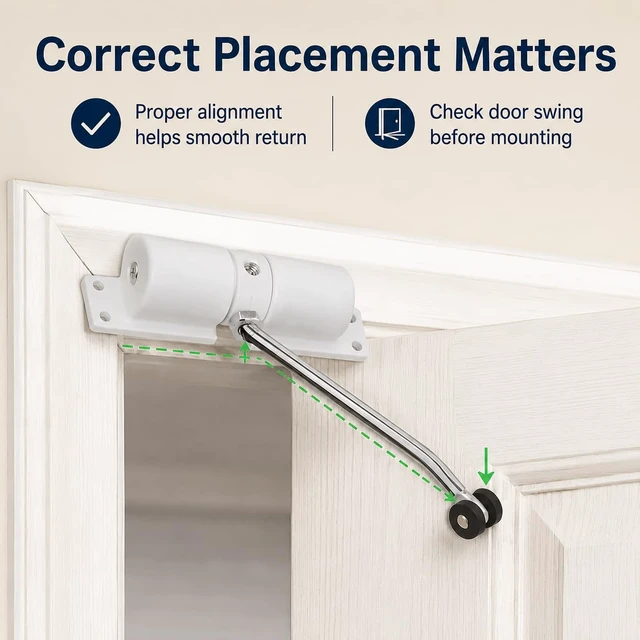 Alt view image 5 of 7 - Automatic Door Closer, 30 kg Zinc Alloy Safety Spring Door Closer