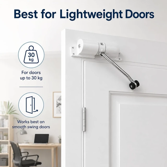 Alt view image 7 of 7 - Automatic Door Closer, 30 kg Zinc Alloy Safety Spring Door Closer