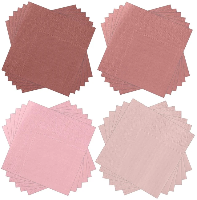 Main image of 100 Pcs Cocktail Napkins Paper Dessert,Dusty Pink,5 X 5 Inch | Disposable Beverage Napkins , Square Paper Tissue For Wedding Birthday Celebration Party, Bridal Baby Shower Supplies