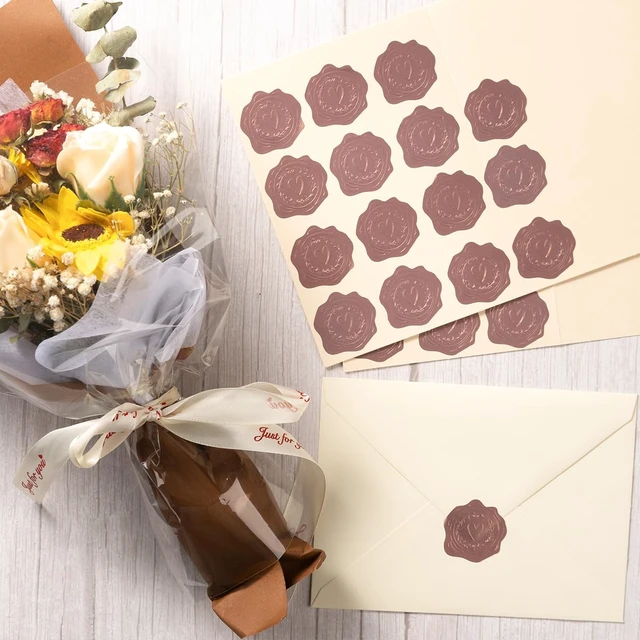 Alt view image 4 of 7 - 300 Pieces Embossed Gold Foil Stickers, Rose Gold Heart-Love | For Envelopes, Wedding Invitations, Christmas Greeting Cards