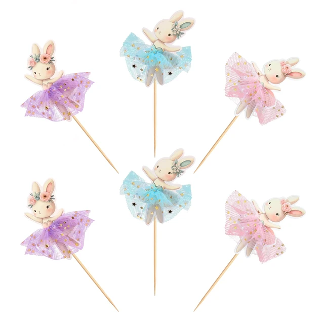 Alt view image 7 of 7 - 30 PCS Easter Cupcake topper Bunny Cupcake Toppers Easter Egg Cupcake Topper Rabbit Party Cake Topper Decorations (Brown) (Style 4)