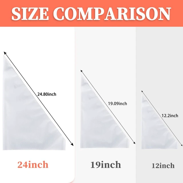 Alt view image 2 of 6 - 24 Inch Extra Large Piping Bags Disposable,50 Pack Thick Pastry Bags | with 6 Bag Ties,Anti Burst,Heavy Duty,Large Icing Bags,for Frosting,Cream,Pastry Filling,Cake Decorating bags