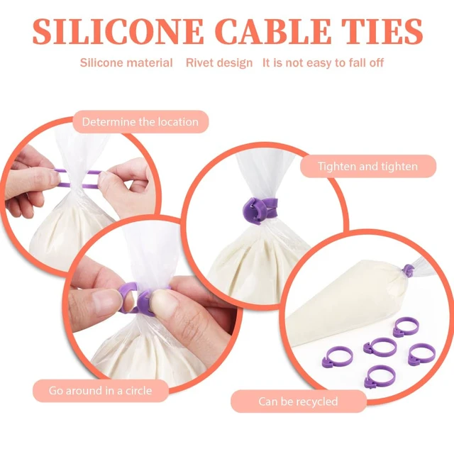 Alt view image 4 of 6 - 24 Inch Extra Large Piping Bags Disposable,50 Pack Thick Pastry Bags | with 6 Bag Ties,Anti Burst,Heavy Duty,Large Icing Bags,for Frosting,Cream,Pastry Filling,Cake Decorating bags
