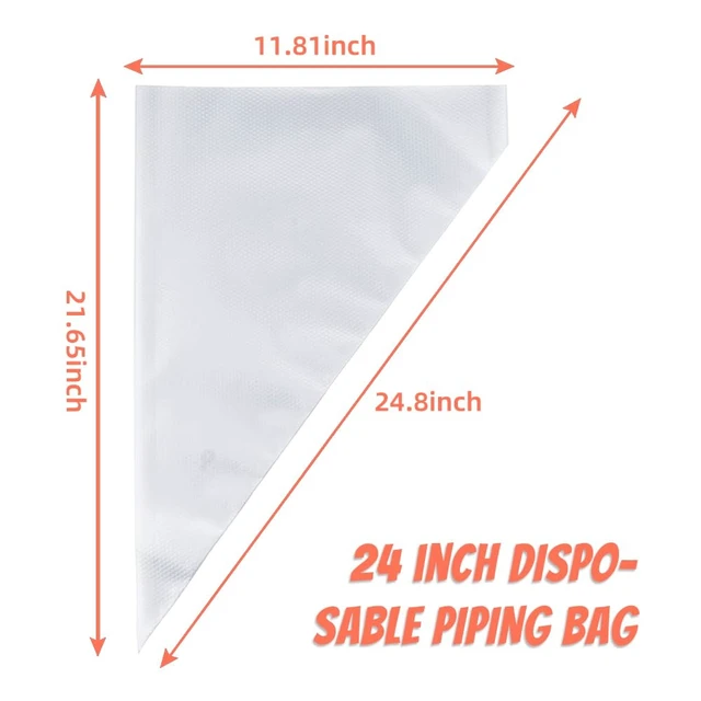 Alt view image 5 of 6 - 24 Inch Extra Large Piping Bags Disposable,50 Pack Thick Pastry Bags | with 6 Bag Ties,Anti Burst,Heavy Duty,Large Icing Bags,for Frosting,Cream,Pastry Filling,Cake Decorating bags