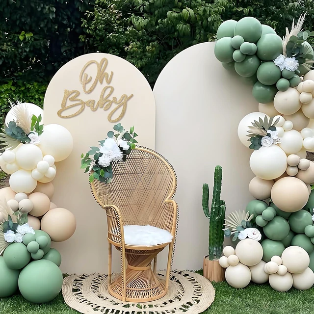Alt view image 3 of 7 - 'Oh Baby' Sign for Backdrop - Felt Champagne Gold Baby Shower Banner Boy Girl Decorations Gender Reveal 1st Birthday Party Photography Background