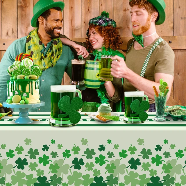 Alt view image 4 of 7 - 2 Pack St Patricks Day Tablecloth,St Patricks Day Decorations 54" x 108" Disposable Plastic Tablecloth,St. Patrick's Day Plastic Table Cover for Party Supplies,Indoor,Outside,Home,Dinner
