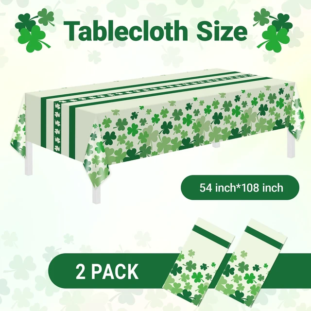 Alt view image 5 of 7 - 2 Pack St Patricks Day Tablecloth,St Patricks Day Decorations 54" x 108" Disposable Plastic Tablecloth,St. Patrick's Day Plastic Table Cover for Party Supplies,Indoor,Outside,Home,Dinner