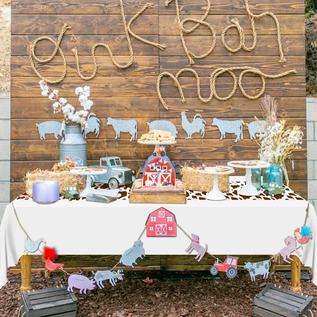 Alt view image 5 of 7 - 6 Pcs Cow Print Table Runner, 14 x 108 in Brown Cow Table Runner Farm Cow Print Tablecloth Western Tablecloth for Birthday Western Barnyard Home Kitchen Table Decorations