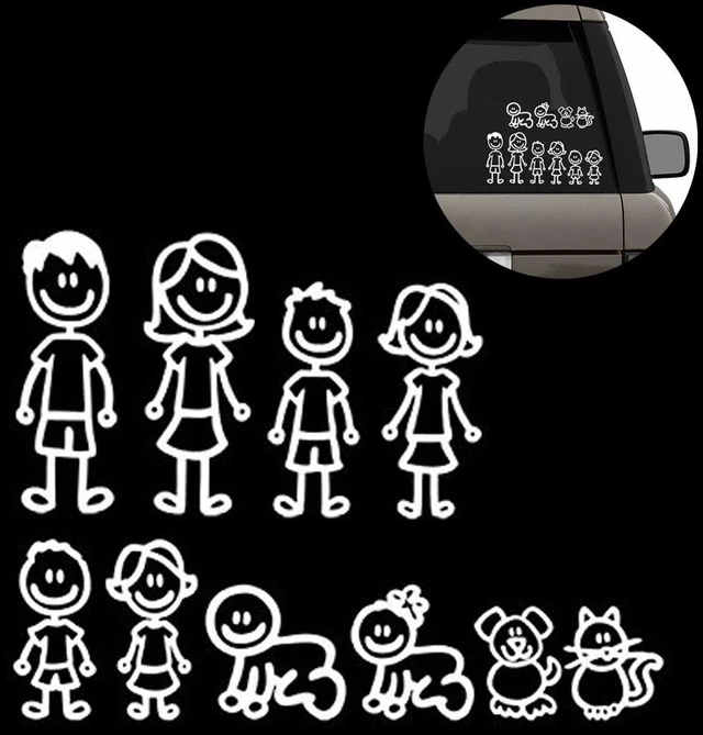 Main image of (Set of 10) Family Car Decals Stickers Bundle