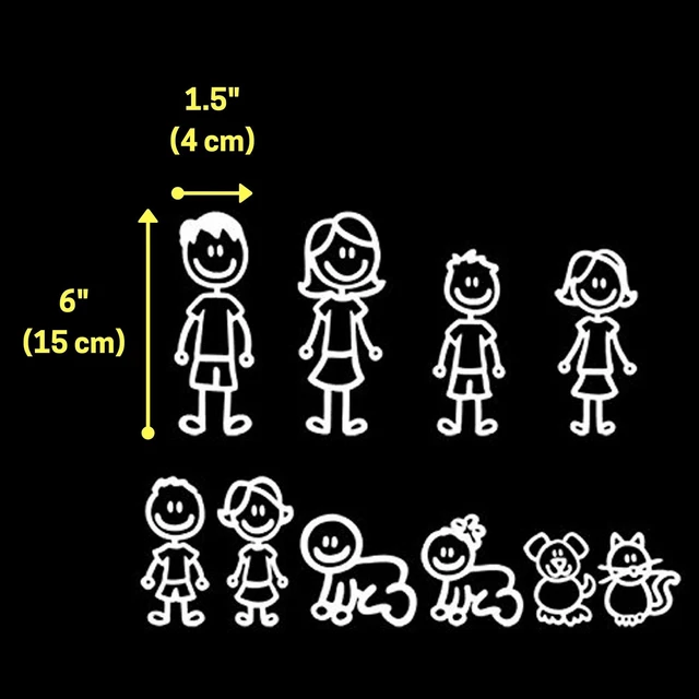 Alt view image 2 of 7 - (Set of 10) Family Car Decals Stickers Bundle