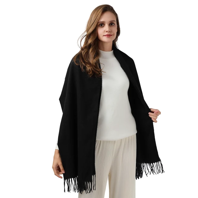 Alt view image 5 of 7 - Scarfs for Women Shawls and Wraps for Evening Dress Wedding Bridal | Cashmerelike soft & cozy handfeel; Oversized long scarf with tassels
