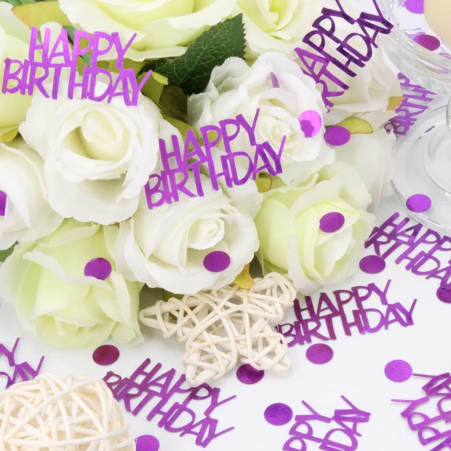 Alt view image 2 of 7 - Blopee Birthday Confetti - Purple Happy Birthday Decorations, 270 Pcs