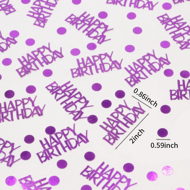 Alt view image 5 of 7 - Blopee Birthday Confetti - Purple Happy Birthday Decorations, 270 Pcs