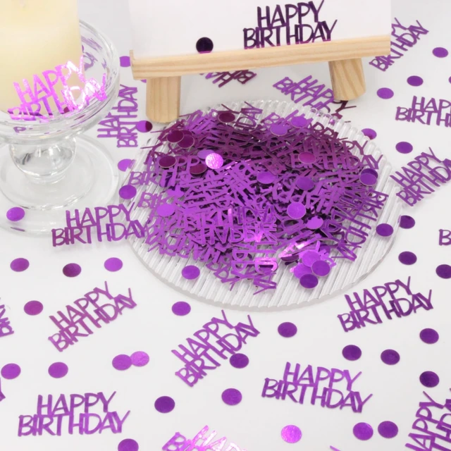 Alt view image 4 of 7 - Blopee Birthday Confetti - Purple Happy Birthday Decorations, 270 Pcs