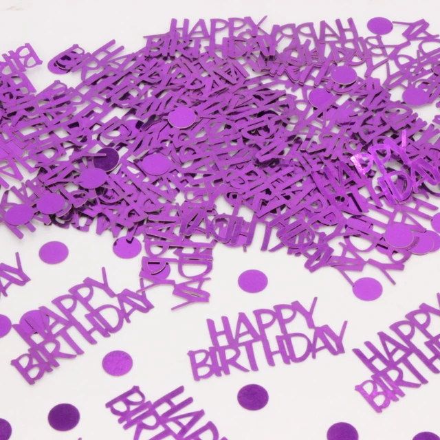 Alt view image 6 of 7 - Blopee Birthday Confetti - Purple Happy Birthday Decorations, 270 Pcs