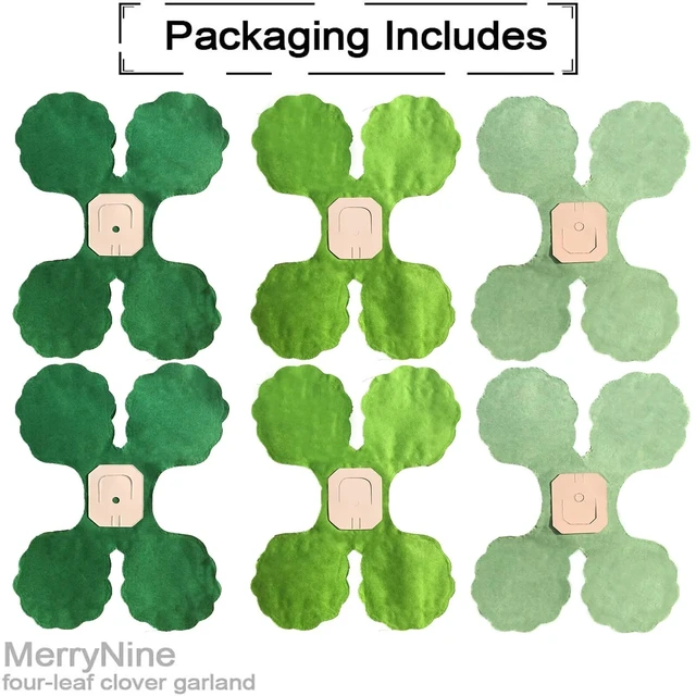 Alt view image 3 of 6 - Green Four-Leaf Clover Paper Streamers Garland Banner | 6 Pack, 59ft, 9.8ft/3m Each, for Birthday Wedding Bridal Engagement Shower Graduations Party Decorations Supplies