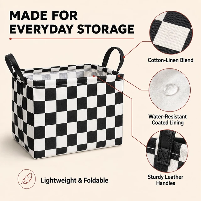 Alt view image 4 of 7 - Rectangular Storage Basket Collapsible Organizer Bin Waterproof Toy Box for Organizing Home/Dorm/Kitchen/Pet/Office/Closet/Shelf/Gift Baskets