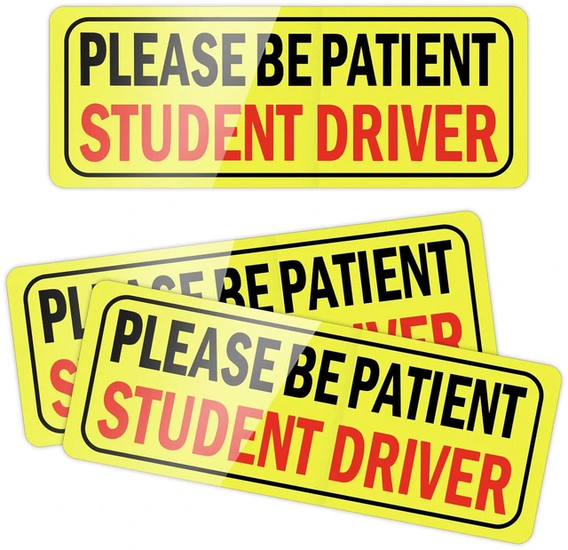 Main image of Please Be Patient Student Driver, Student Driver Magnet for Car, New Driver Magnet for Car, Reusable Movable Reflective Safety Warning Bumper Magnets